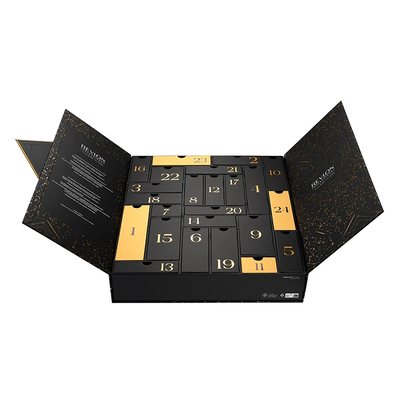 2025.Advent Calendars Christmas Surprise Double Door Magnetic Gift Box Chocolate Dessert Package Paper Box Hard Cardboard Custom