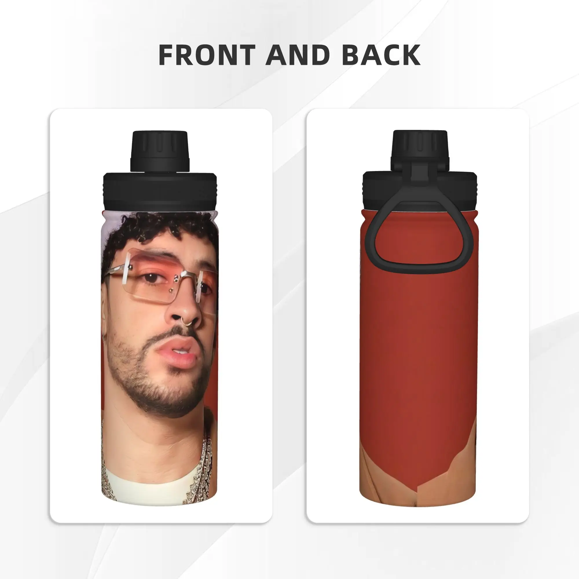 Bad Bunnys 18OZ Sports Insulated Kettle  Thermal Cup Vacuum Flask Travel Outdoor Mug Water Bottle