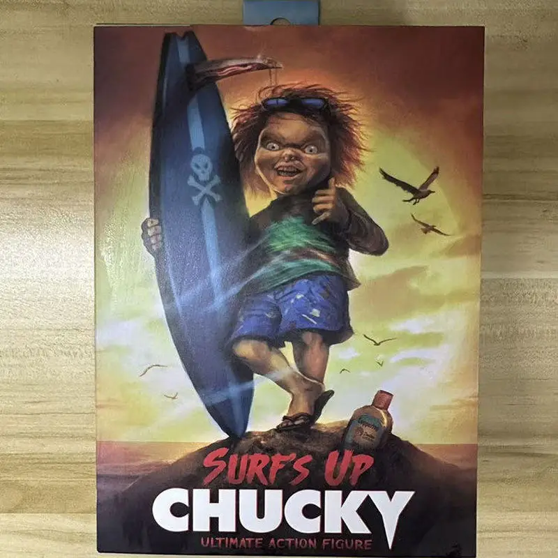 NECA Chucky Action Figure Surfs Up Limited Edition Child'S Play Collectible Toy Replaceable Heads Surfboard Desktop Decor Gift view 5