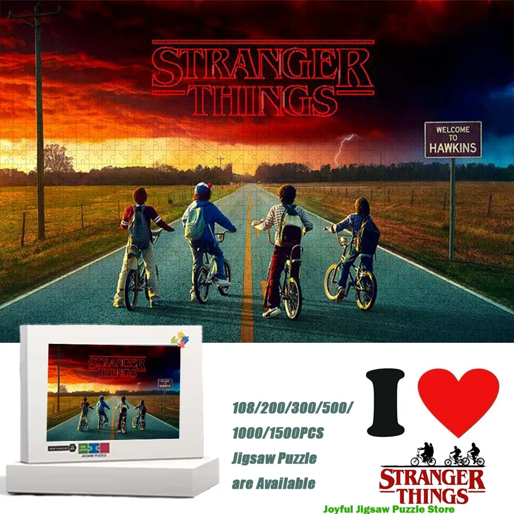 

Пазл «Очень странные дела»: Добро пожаловать в Хокинс. Игрушка для снятия стресса, развивающая игрушка, идеальный подарок с коробкой, украшение для дома.