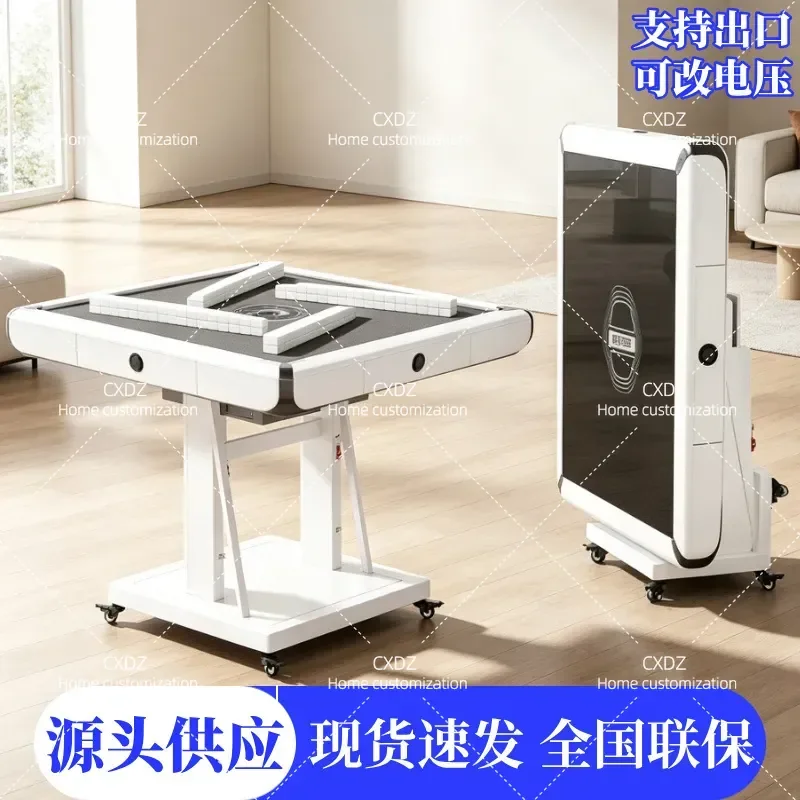 Automatic Folding Electric Mahjong Table with Heating Function Double Layer Home Use Multi-functional Gaming Table