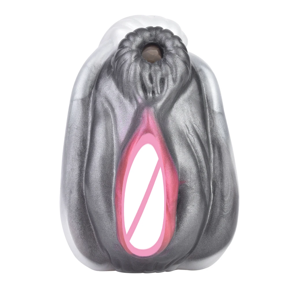 GEEBA Portable Silicone Male Masturbator Cup Dual Channel Realistic Texture Sex Toys For Men Manual Pocket Pussy Adult Supplies