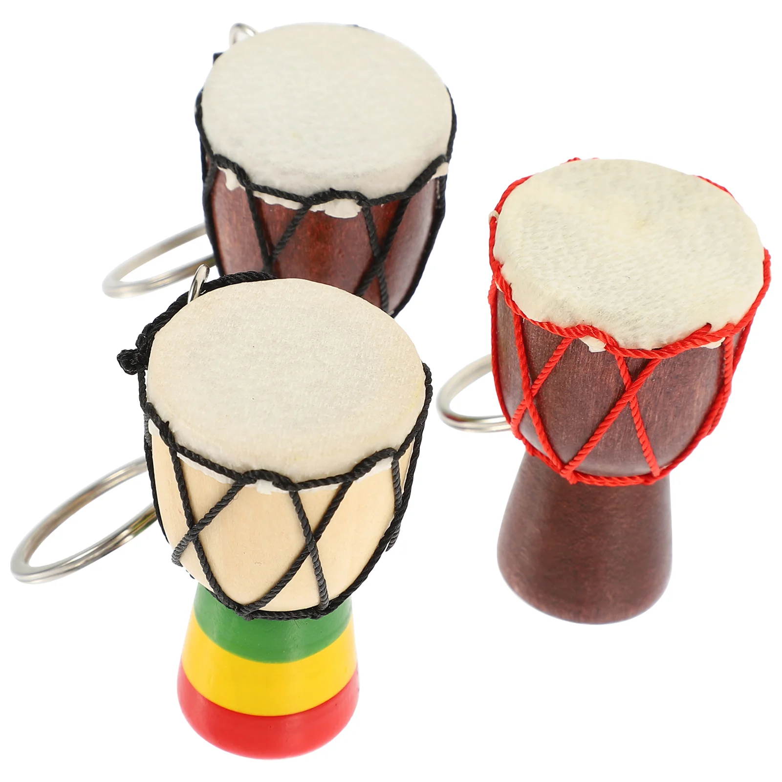 Djembe Pendant Locket Keychain Pendants Drum Necklace Hanging African Solid Wood Unique Gift Shape Travel Ornament