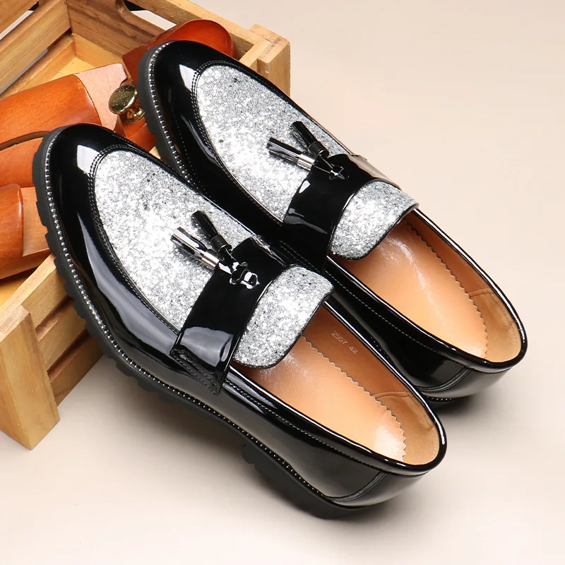 

New Men's Luxury Wedding Party Nightclub Loafers Moccasins Fashion Slip-on Leather Casual Shoes for Men Outdoor Flats