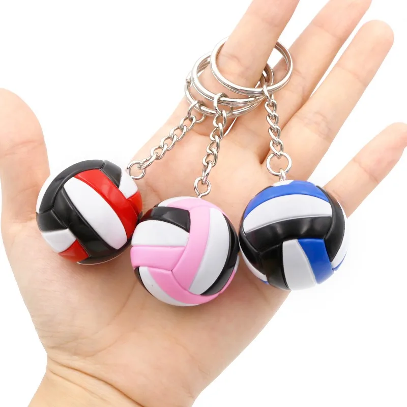 

Leather anime Volleyball Keychain PVC Mini volleyball ball keychn bag haikyuu keychain Ball Key toy Holder Ring For Men Women
