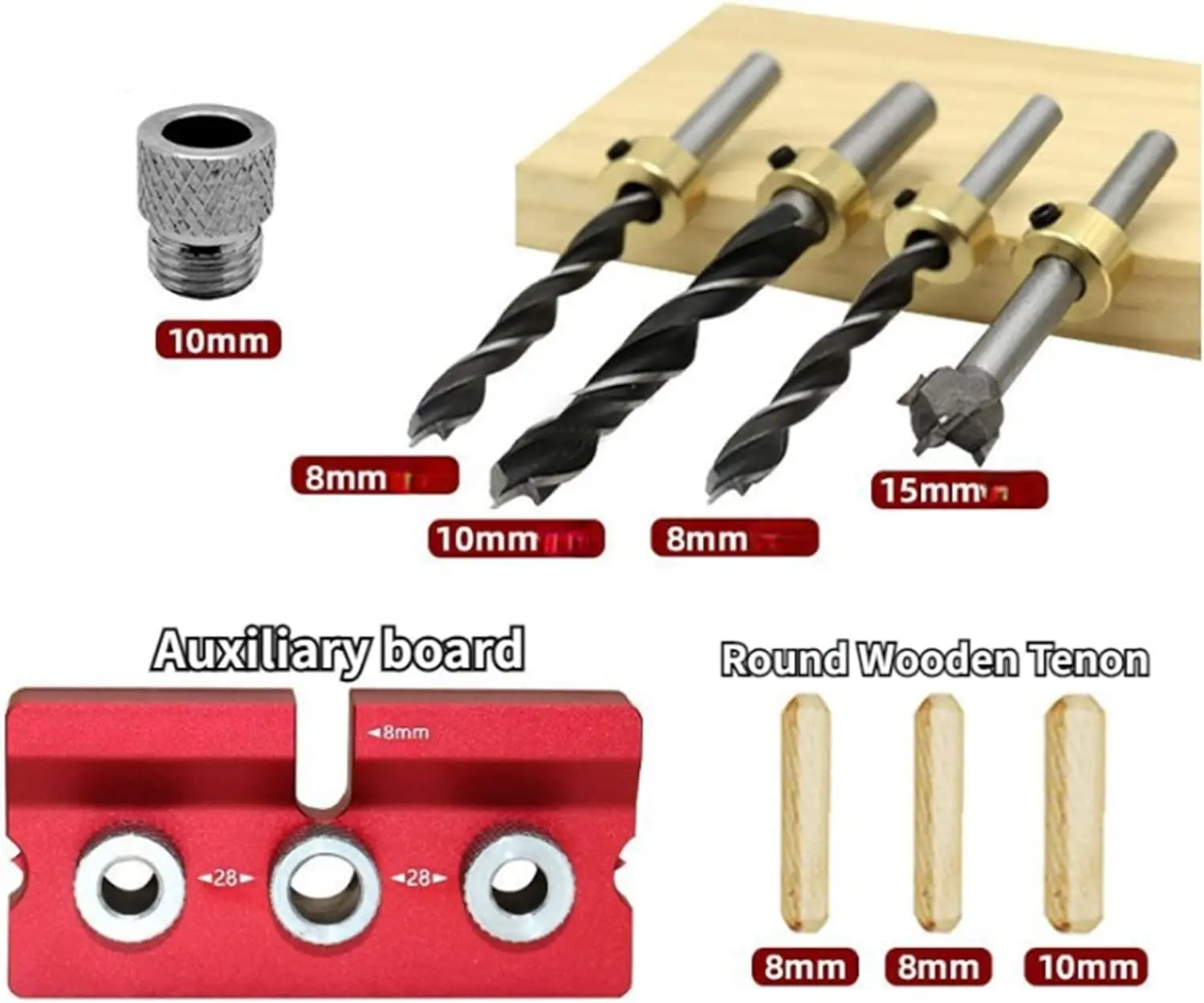 3 In 1 Dowelling Jig Furniture Puncher Universal Dowel Cam Jig Adjustable Woodworking Drilling Locator 8/10/15 MM