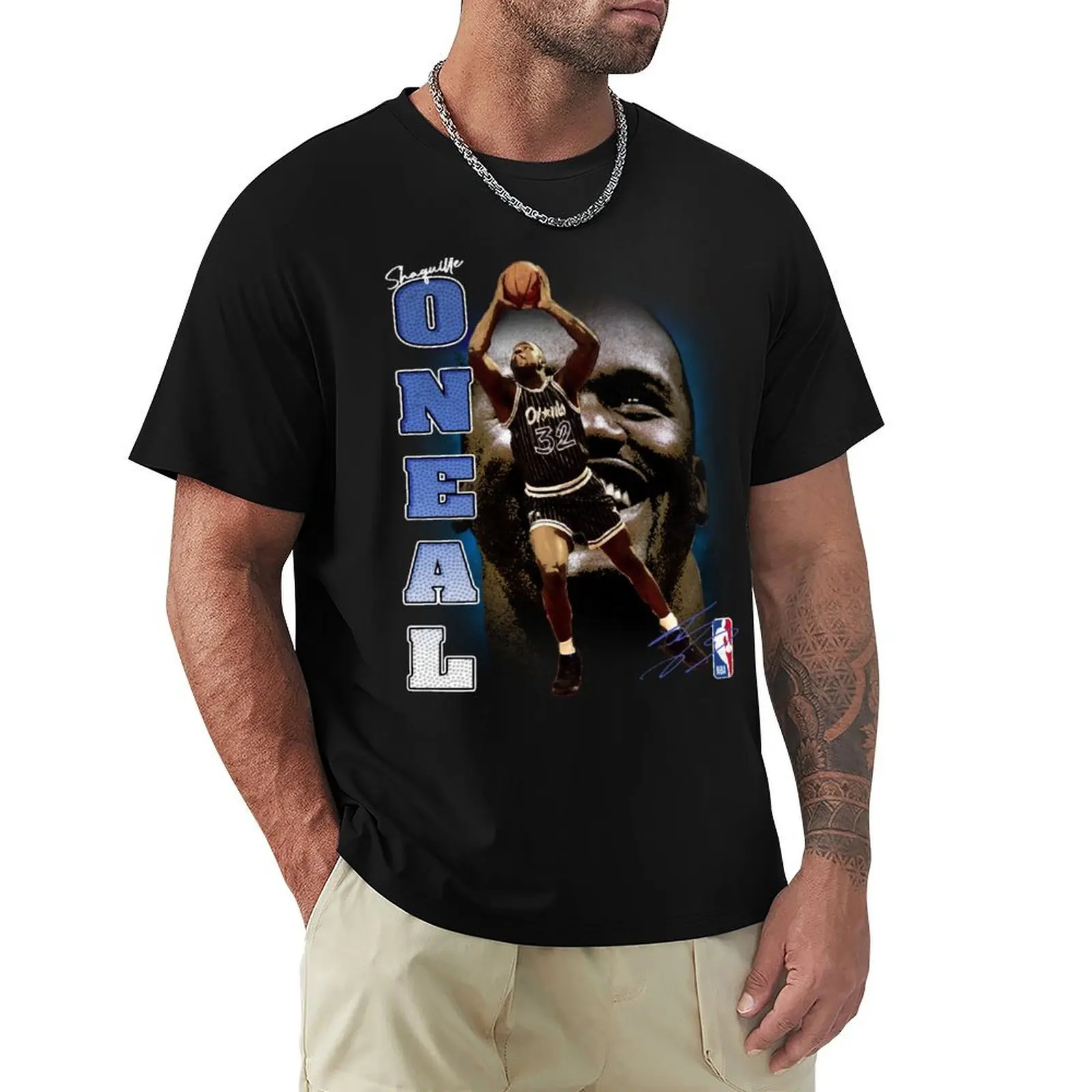 Shaq T-shirt oversizeds summer clothes funnys sublime plain white t shirts men