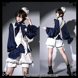 PRE ORDER~Rabbit Hunter~Ouji Lolita Shirt Sapphire Blue Long Sleeve Blouse by Princess Chronicles