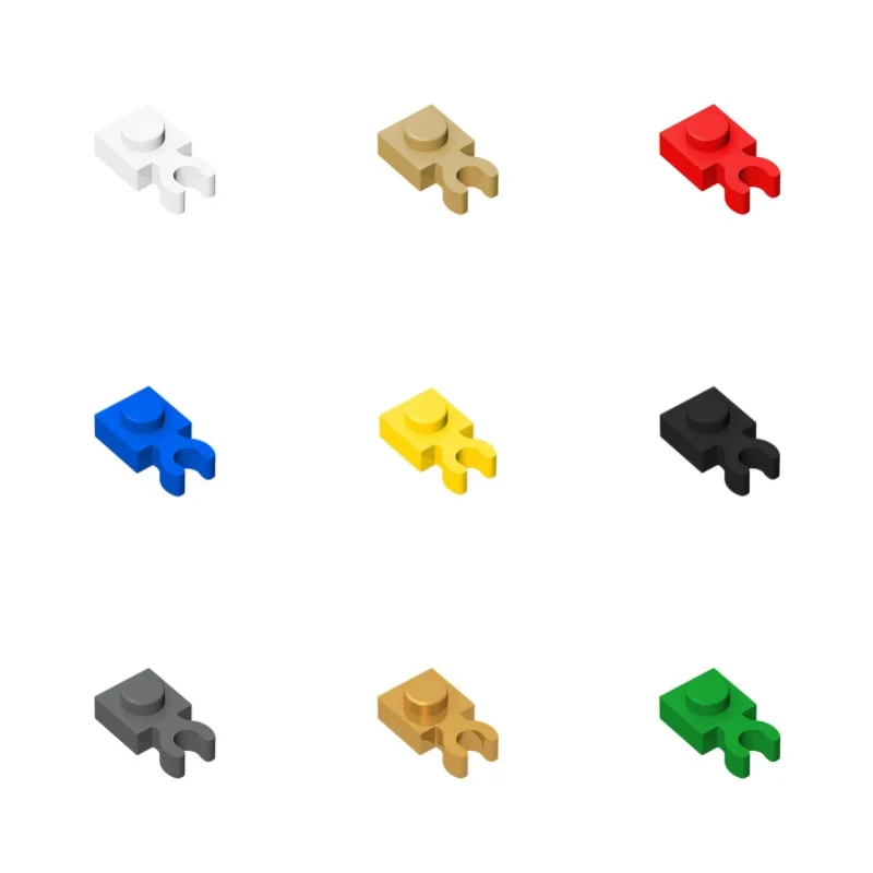 MOC 100PCS Puzzle Particle 60897 4085 1x1 Single Side Building Blocks Educational Horizontal Clamp Plate Bricks Idea Toys Gifts