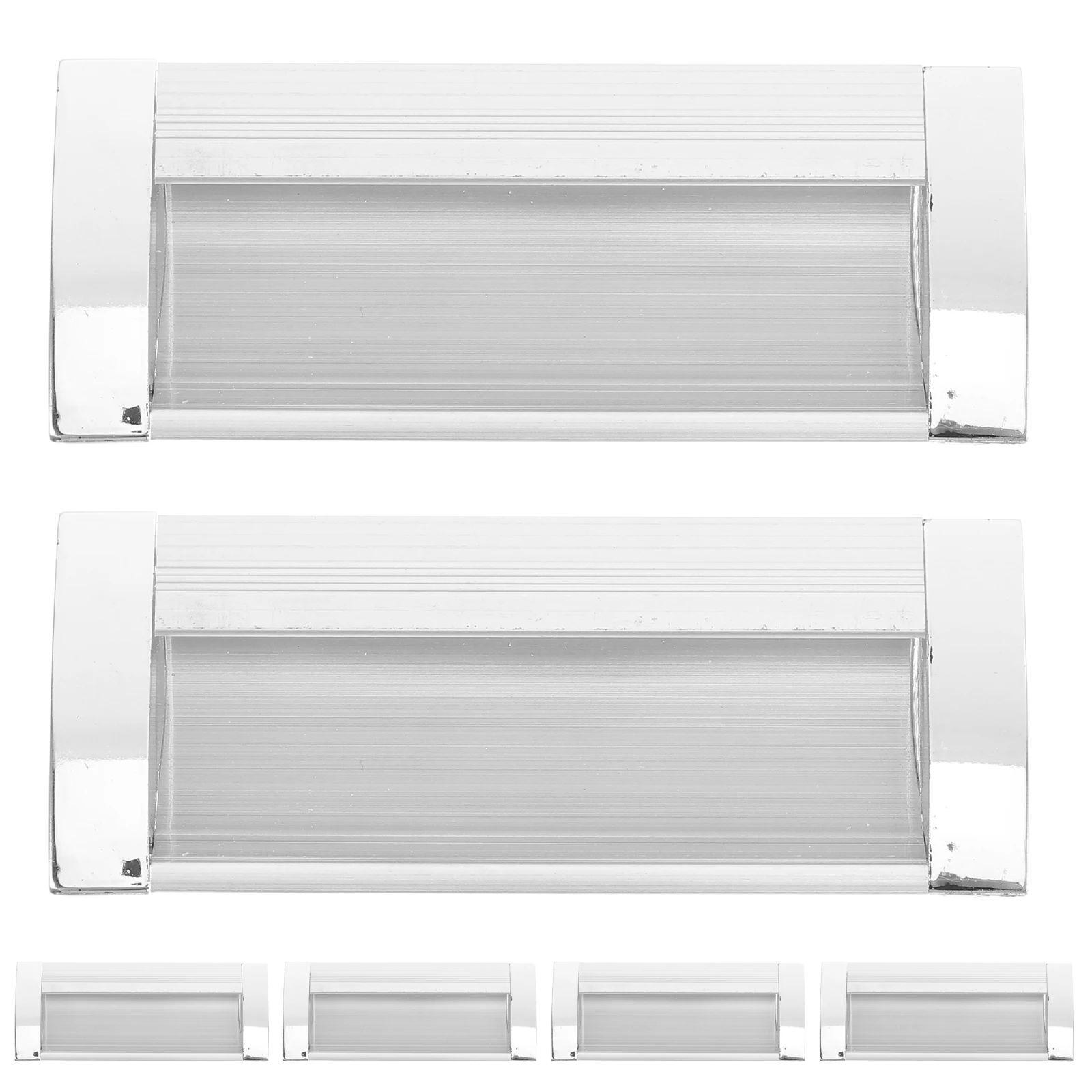 

6Pcs Aluminum Alloy Concealed Drawer Pull Handles Modern Design For Cabinets Furniture Storage Closet Hardware