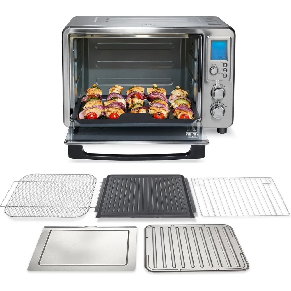 

Air Fryers, 88 Cu. Ft. 6-in-1 Air Fryer Combo & Electric Indoor Grill, 450 F Searing Temp & 6 Slice Capacity, Air Fryers