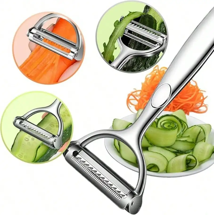 Multi-Purpose Stainless Steel Peeler - Effortlessly Peel Potatoes, Cucumbers And Carrots - Perfect For Kitchen, Restaurant And Hotel Use