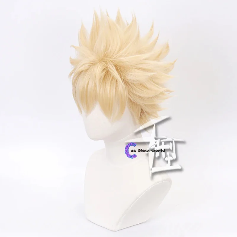 Anime My Hero Academia Baku No Hero Bakugou Katsuki Bakugo Wigs Short Linen Blonde Heat Resistant Cosplay Costume Wig Cap MS4631