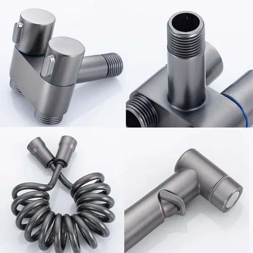 Imagen 2 del producto Rociador de bidé de mano, grifo de bidé, cabezal de ducha, grifos de ducha higiénicos, accesorios de baño de doble salida