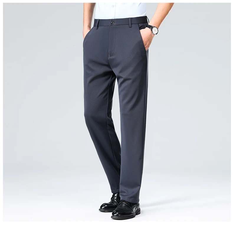 29-42 männer Sommer Dünne Mode Business Casual Anzug Hosen Lange Hosen männer Elastische Gerade Hülse Formale hosen Plus Größe – Detail 37