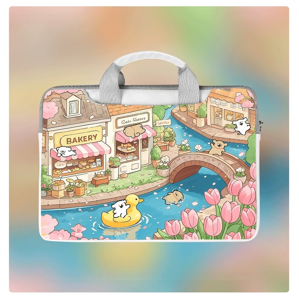 

Защитный чехол для ноутбука с рисунком собаки, водонепроницаемый, с HD-печатью, 13, 14,6, 15,6 дюймов, сумка-портфель с защитой от защемления, большая вместительная сумка для хранения