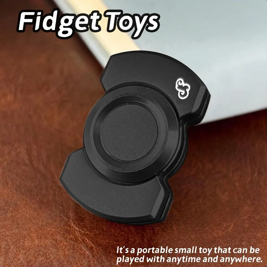 Metal Fidget Toys Adults 3 in 1Slider Spinning Clicker Haptic Str Relief Anxiety Autism ADHD EDC Toys Cool GadgetsBlack