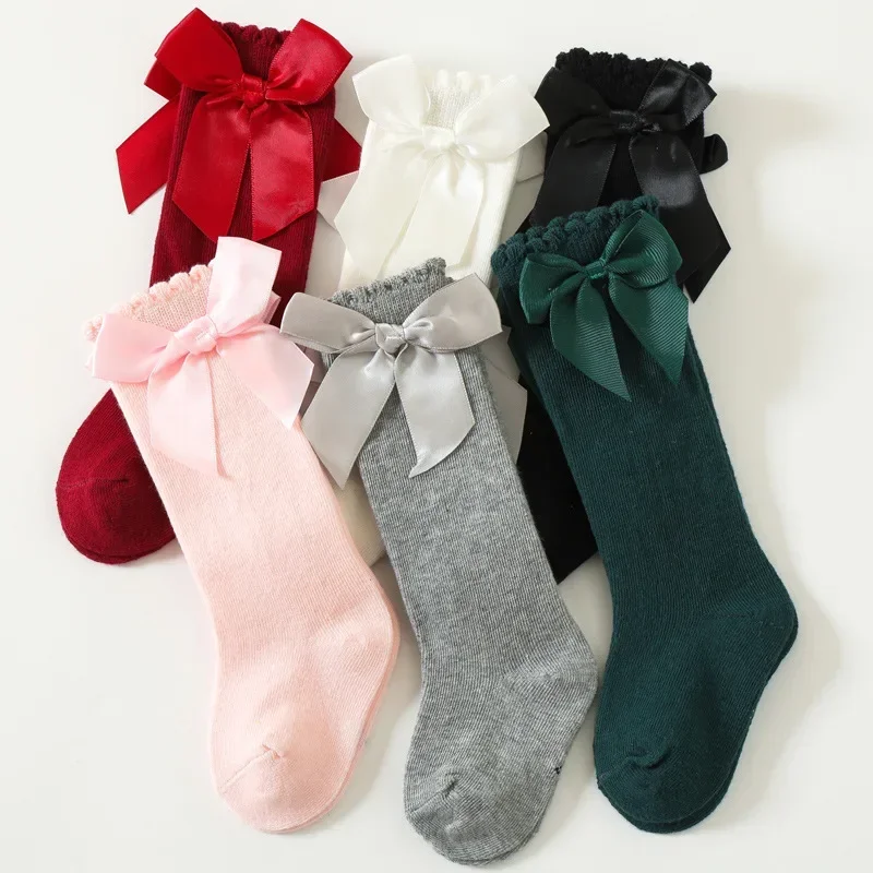 Baby Socks Vintage Bow Ruffles Girls' Women Socks Girl Sweet Casual Socks Cotton Ankle Lovely Frilly Edge
