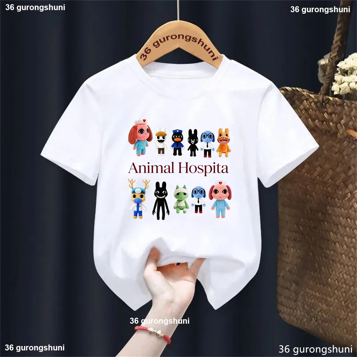 New Animal Hospital Game Cartoon Characters Graphic Print T-shirts Boys/Girls Fashion Short Sleeve Solid Tshirt Tops Clothing