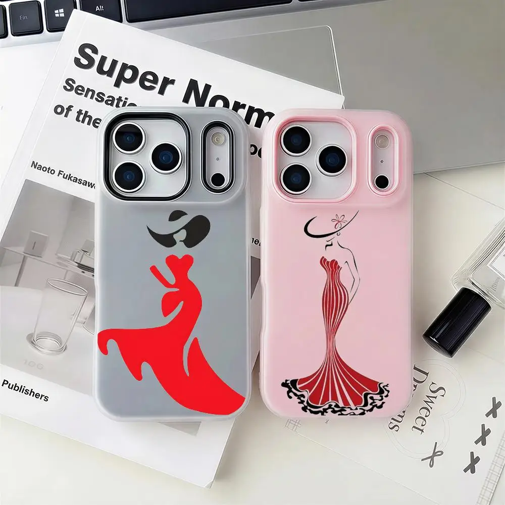 

Elegant woman in hat sketch Phone Case 2-in-1 Detachable Clear Case with Slot for Cards & Photos iPhone 12-17