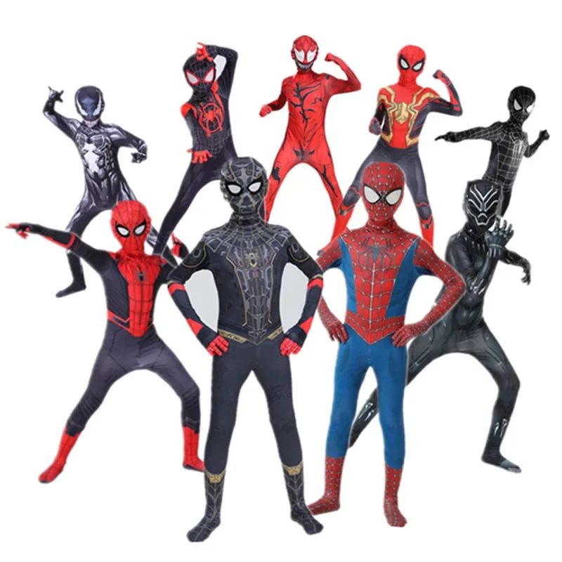 

New Superhero Movie Kids Cosplay Spiderman Costume Halloween Bodysuit Costume for Children and aldult Unisex