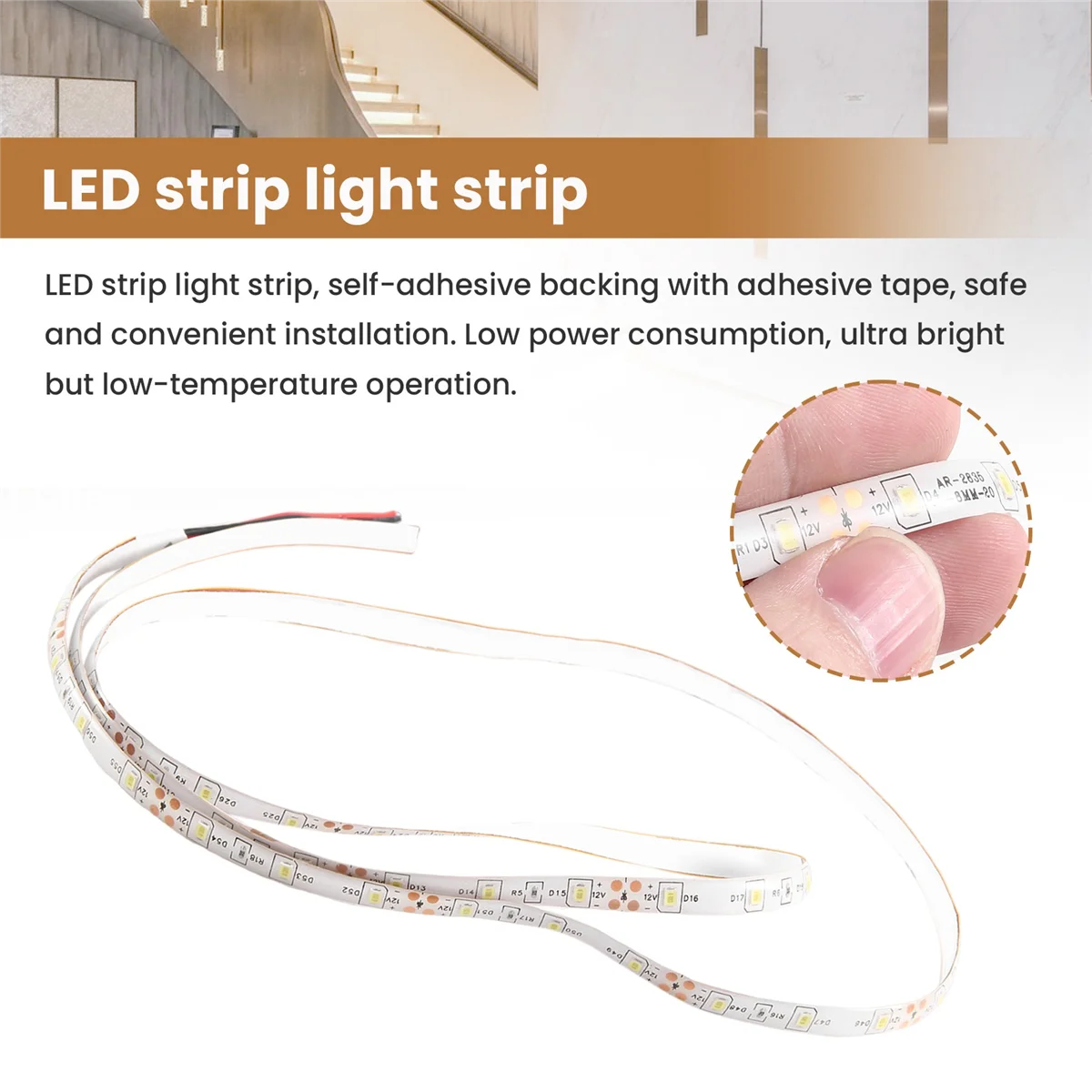 Setrip lampu LED antiair SMD 1M 60-3528 DC 12V (putih)