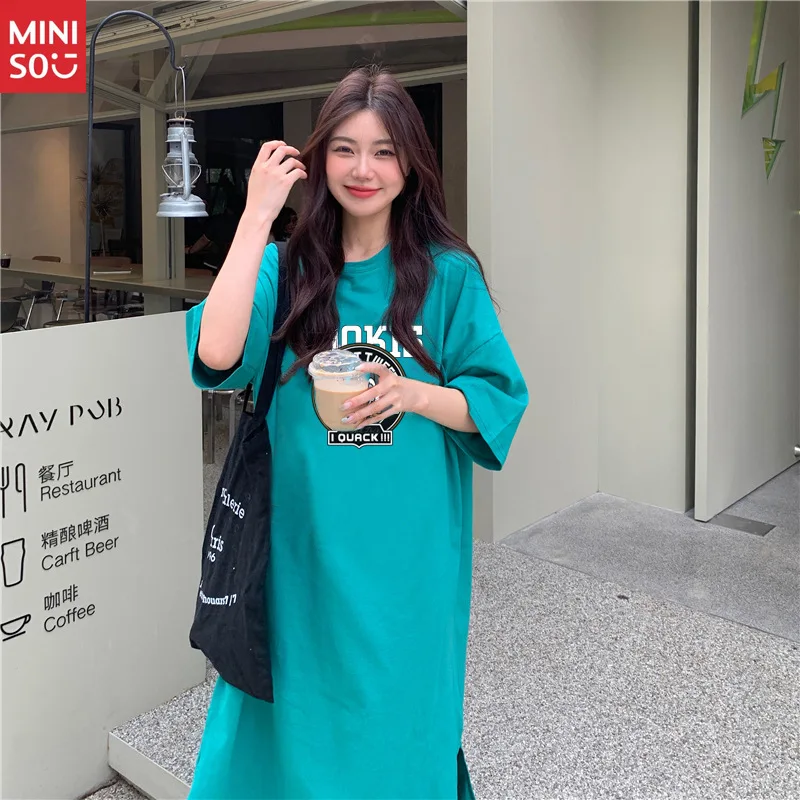 فستان ديزني دونالد داك، قطن متوسط الطول فضفاض للنساء #3