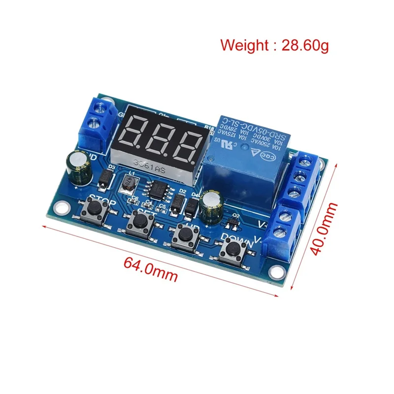 Bateria carga descarga proteção relé módulo, sobretensão, interruptor temporizador, XY-DJ, 6-60V