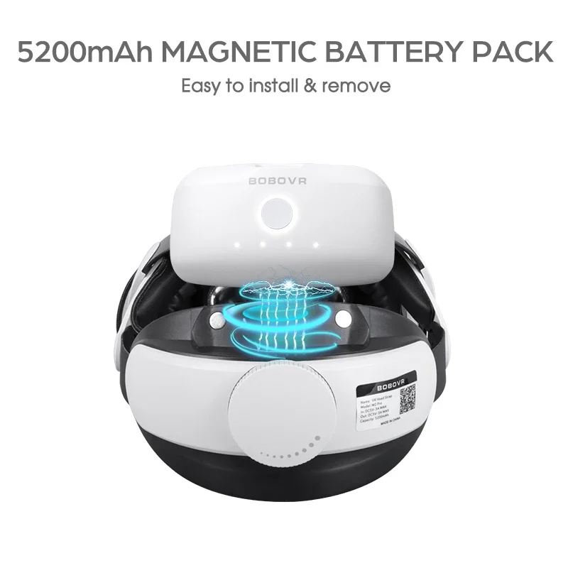 Bateria 5200mAh para Quest 3 M2 M3 com Conexão Magnética