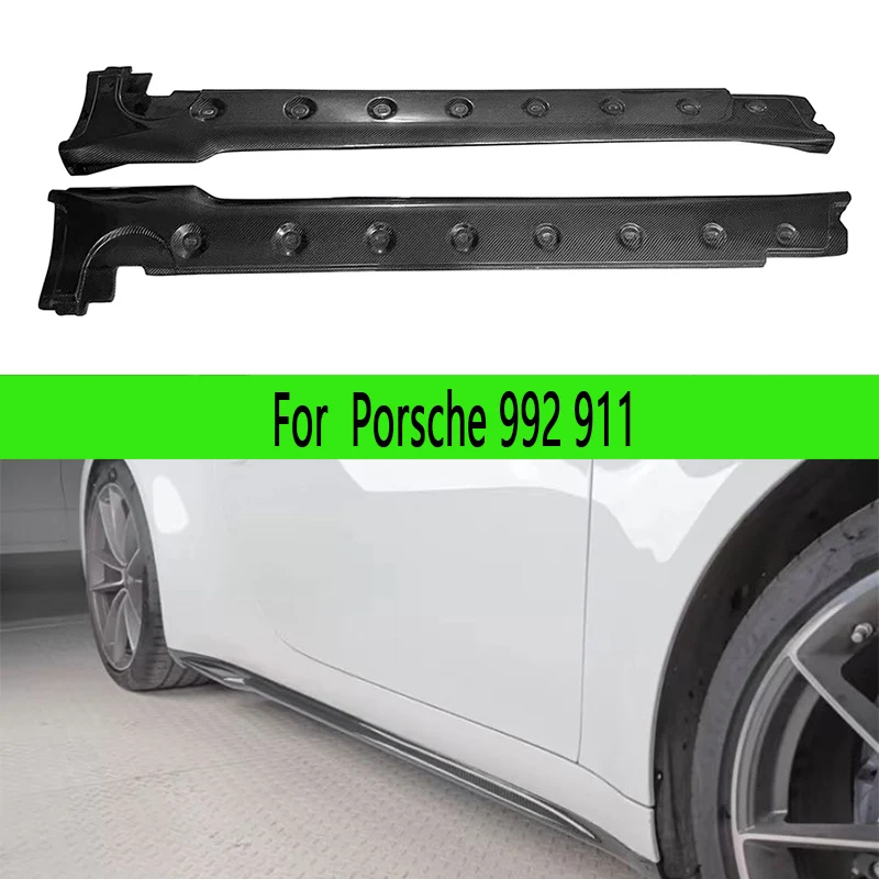 

For Porsche 911 992 2022+ Carbon Fiber Side Skirts Side bumper Splitters Side skirt Cupwings Apron Side panel Upgrade Auto Parts