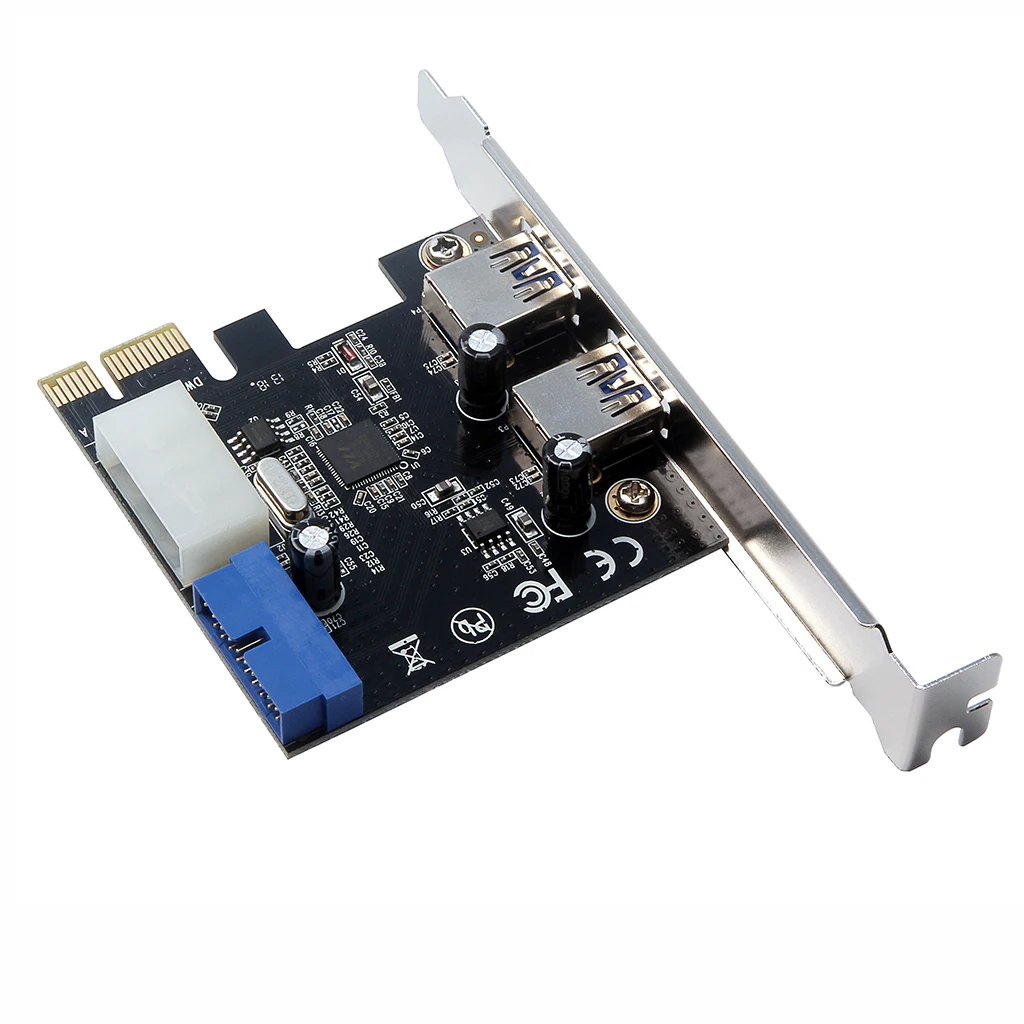 Add On Cards SuperSpeed 10Gbps USB 3.1 2 Port PCI-E Express Card 15pin SATA Power Connector PCIE Adapter ASM1042 Chipset USB HUB