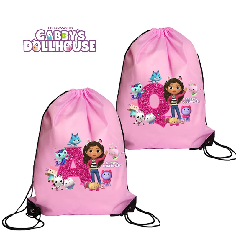 

Спортивная водонепроницаемая сумка-рюкзак с мультяшным принтом Gabby Dollhouse для девочек, с карманом, из терилена, для баскетбола, аниме-подарок на день рождения