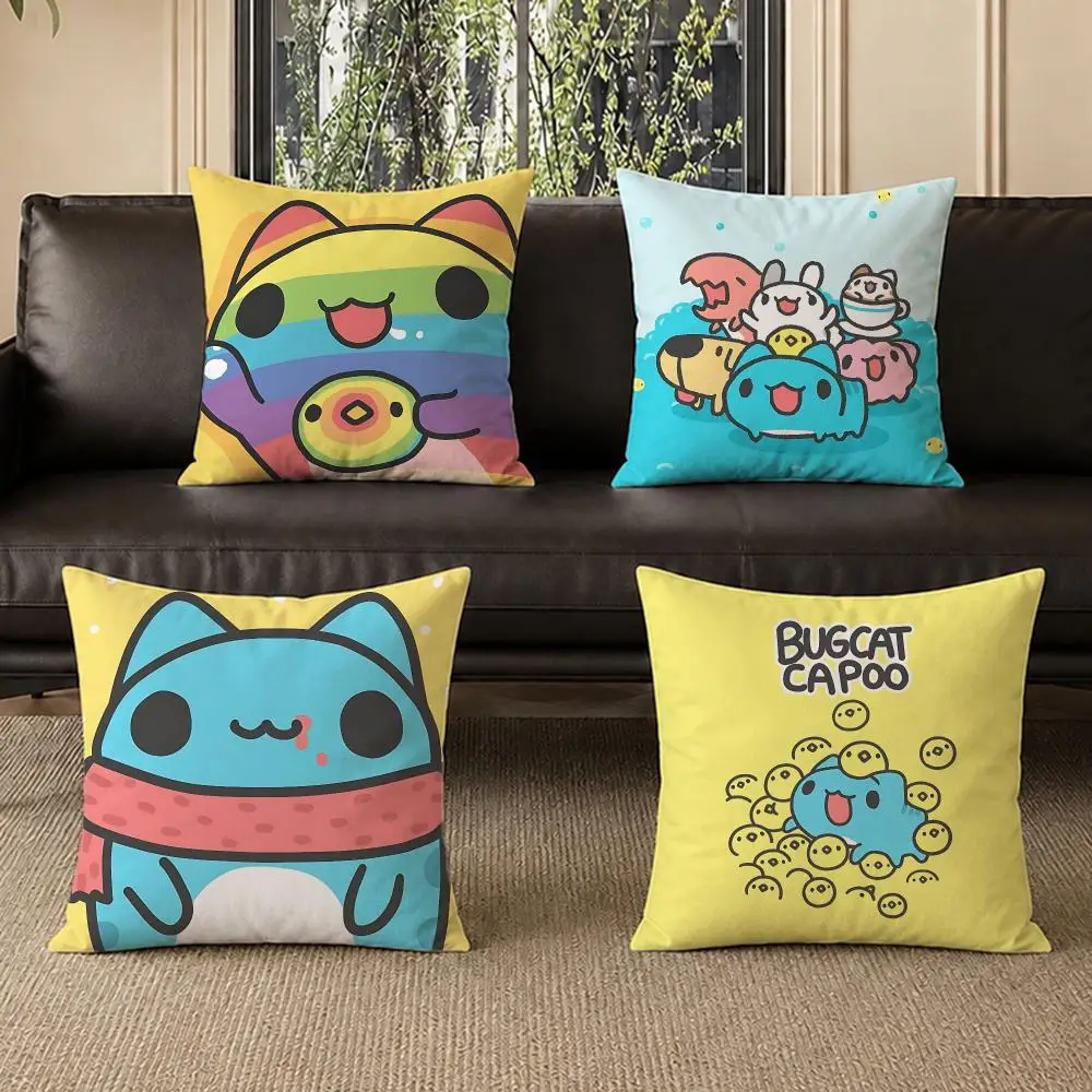 popular Bugcat Capoo Cushion Cover Pillow Short Plush Pillow Modern Minimalist Style for Living Room Bedroom Gift Giving