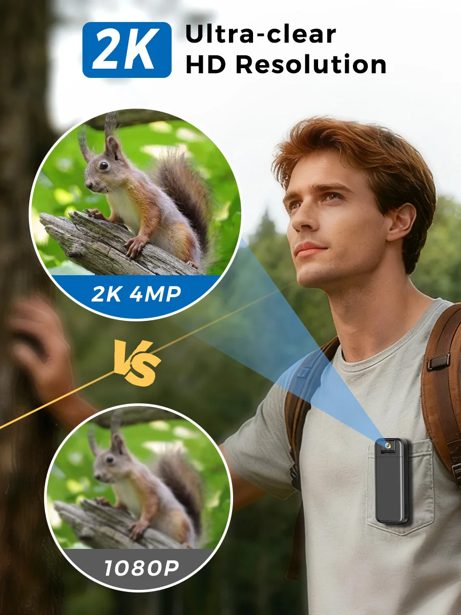 4MP HD WiFi Mini Camera Portable Digital Audio Video Recorder Police BodyCam Night Vision Sports DV Bicycle Small Camcorder ﻿