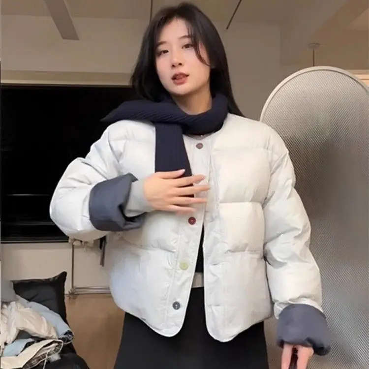 

Женская стеганая куртка-парка с металлической нитью, сетчатым узором, в стиле полка-дот, из биохлопка, цвета радуги, с рукавами реглан, меховым воротником, боковыми пуговицами, воздухопроницаемая