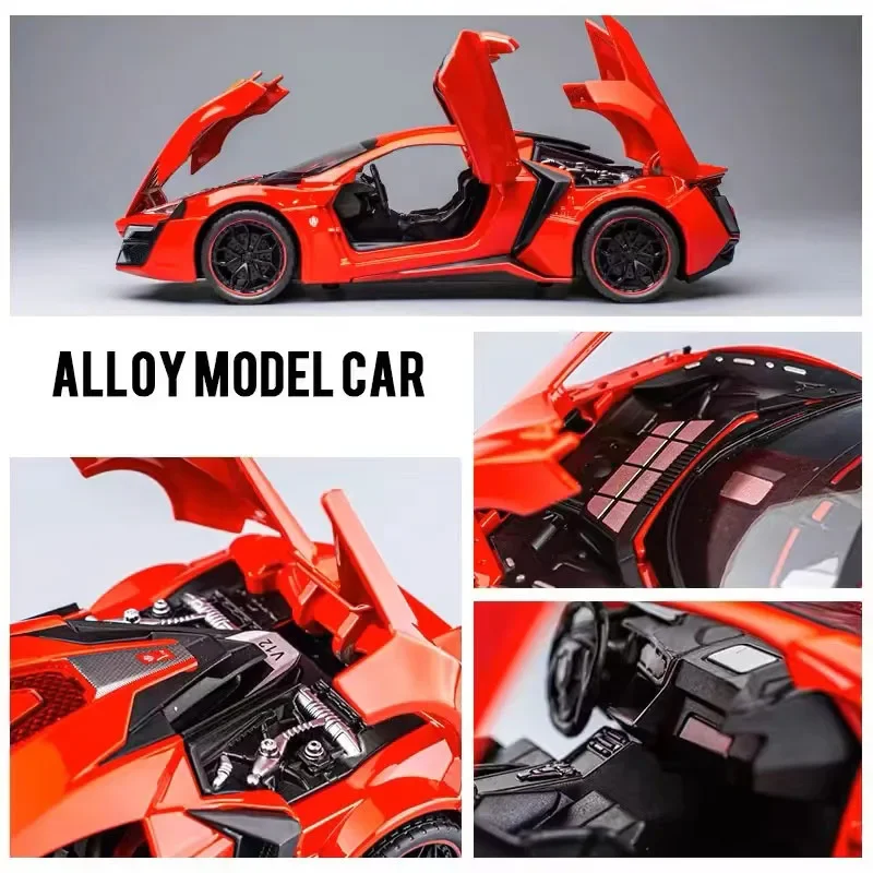 1:32 Lykan HyperSport el supercoche rápido y furioso coche de aleación Diecast vehículos de juguete modelo de coche colección de juguetes regalos