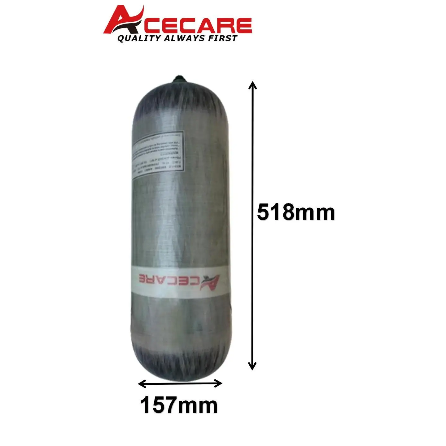 Acecare 6.8L dot Carbon Fiber Tank 416 Cu.in. 4500 psi Air Tank 72 cu ft Scuba Tank Filling Station Paintball Diving M18 X 1.5