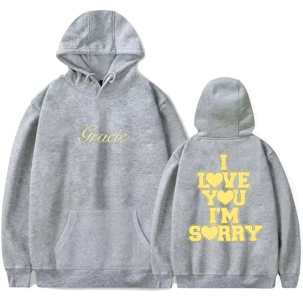 2024 Autumn Gracie Abrams I Love You I'm Sorry Printed Hoodie Sweater Unisex Long Sleeve Fashion Trend Street Pullover Clothing