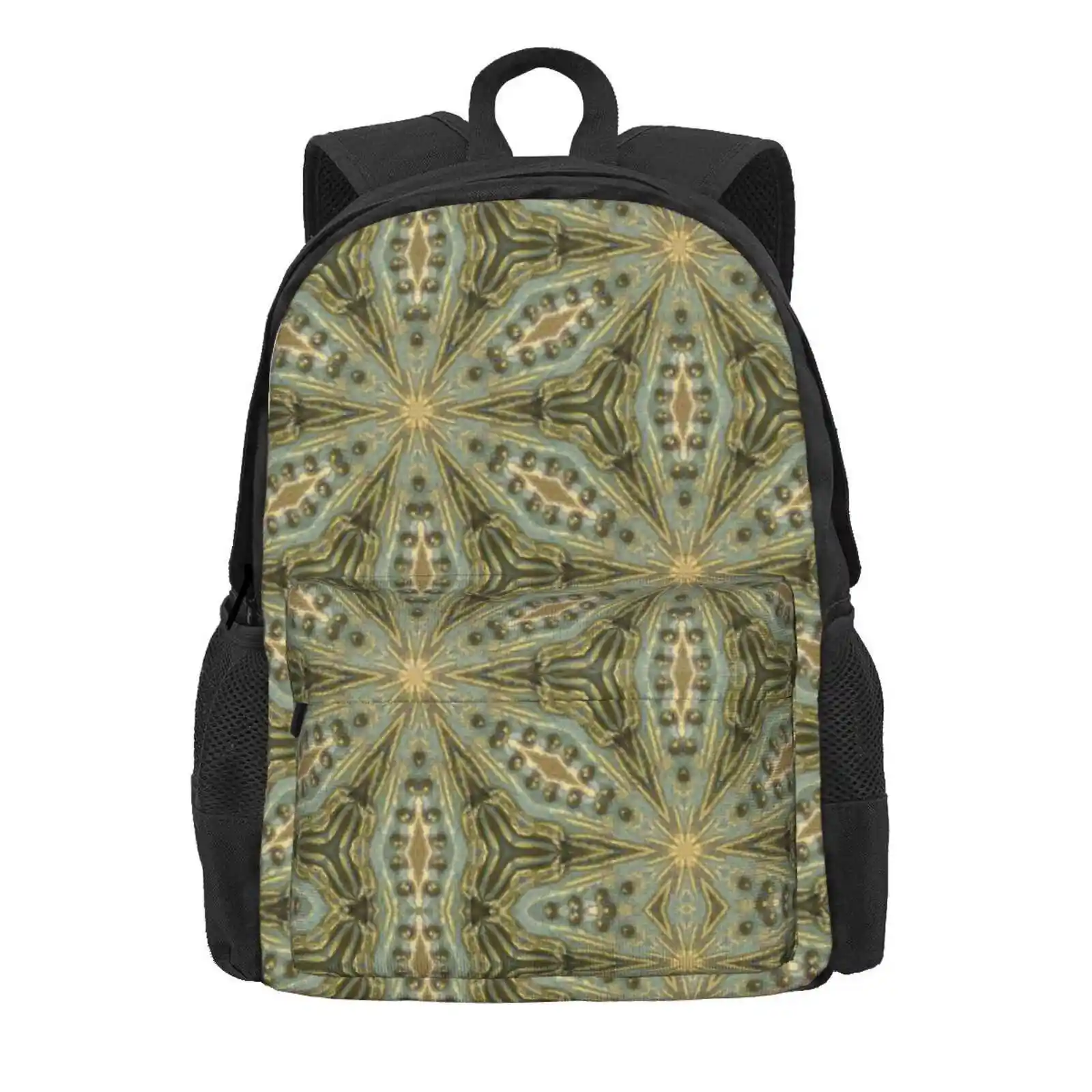 Antique Gold Bead, Sage Green Wash - Vintage Bold Kaleidosnap Hot Sale Schoolbag Backpack Fashion Bags Kaleidosnap Metal Gold