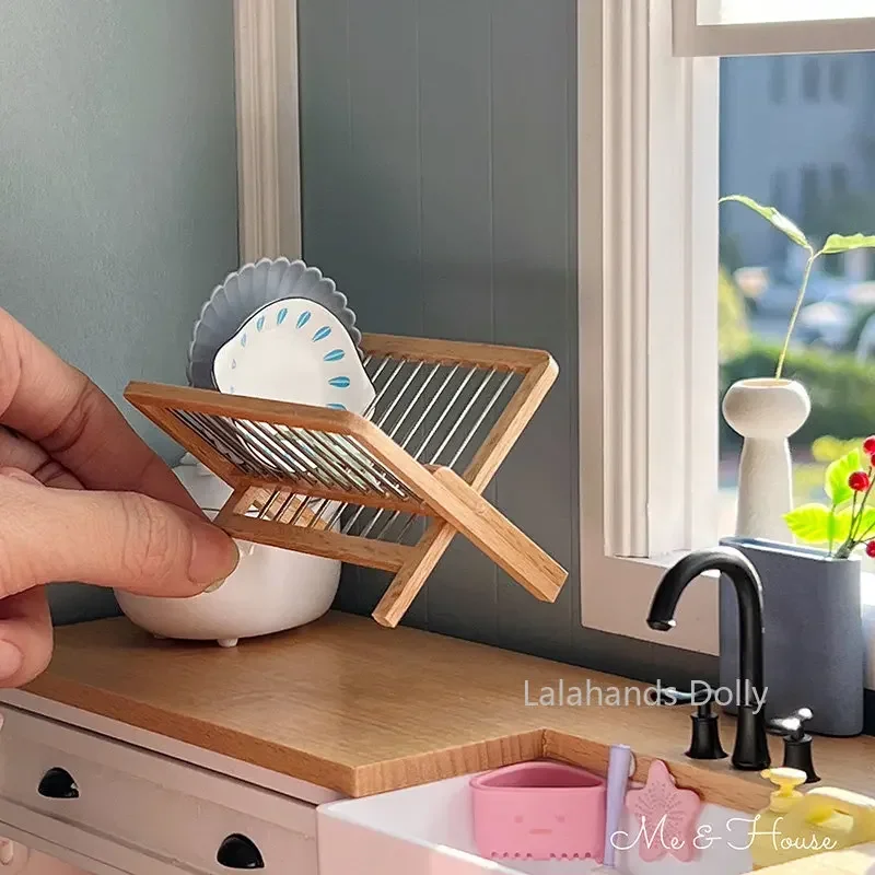 Dollhouse Mini Tray/Kitchen Drain Rack Model for 1/6Blyth/BJD/OB11 Dollhouse Furniture Decoration Accessories