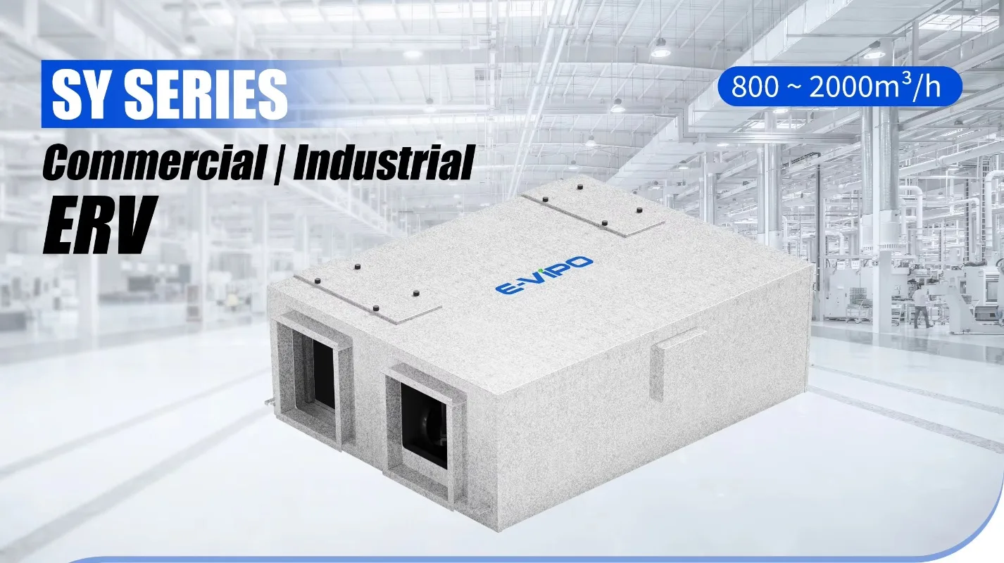 

Система вентиляции для жилых помещений E-VIPO: рекуператор тепла воздух-воздух (ERV) с рекуперацией тепла