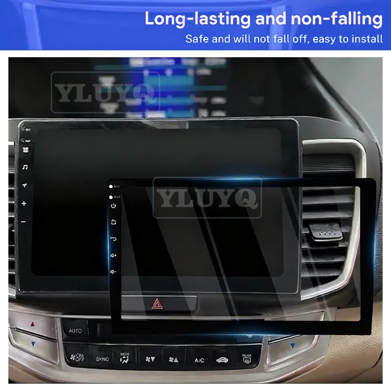 

1pcs For 9_10.1 inch Tempered Glass HD Car Screen Film Black Edge Transparent Protective Film Tempered Navigation GPS Screen