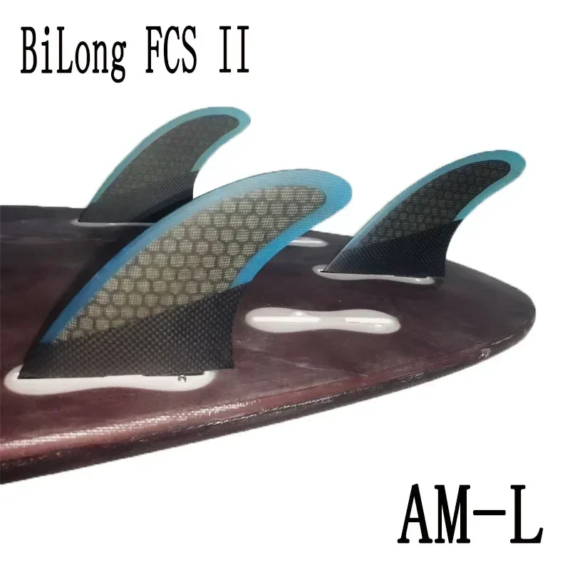 BiLong FCS II Fins -AM Large  Surfboard Thruster Template Performance Core Fiberglass Honeycomb Surf Fin Quilhas Tri Fins