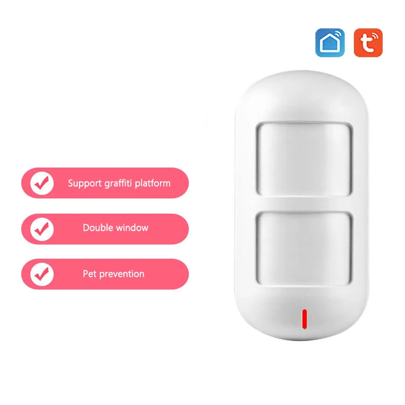 

Independent WIFI Infrared Alarm Graffiti Intelligent Anti-pet PIR Sensor Human Body Motion Detector Accurate Detection