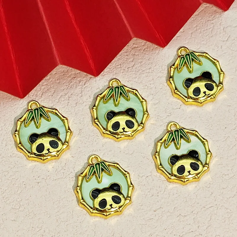 20pc set Alloy Oil Drop Panda Bamboo Joint Simple Elegant Ancient Style FairydiyBracelet Beaded Necklace