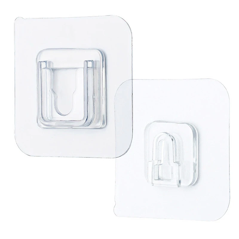 Cable Organizer Clips Double-Sided Adhesive Wall Hooks Hanger Strong Transparent Suction Cup Wall Holder For Kitchen