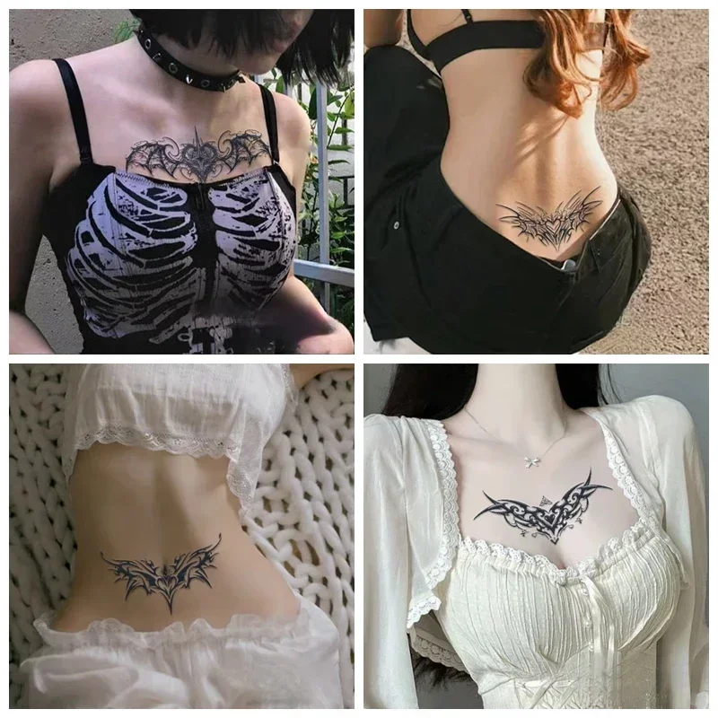 

Sexy Waist Chest Succubus Temporary Tattoo Stickers Waterproof Lasting Abdomen Chest Scar Fake Tattoos Art Tatuajes Temporales