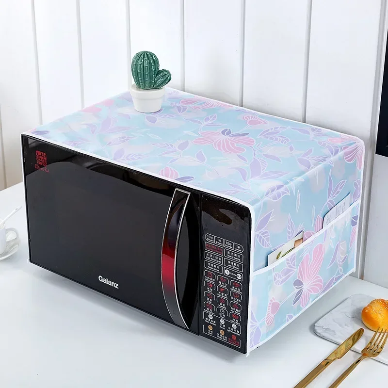 Pastoral Printed Microwave Oven Dust Cover Modern Waterproof Oven Dust Cover Storage Bag Household Supplies