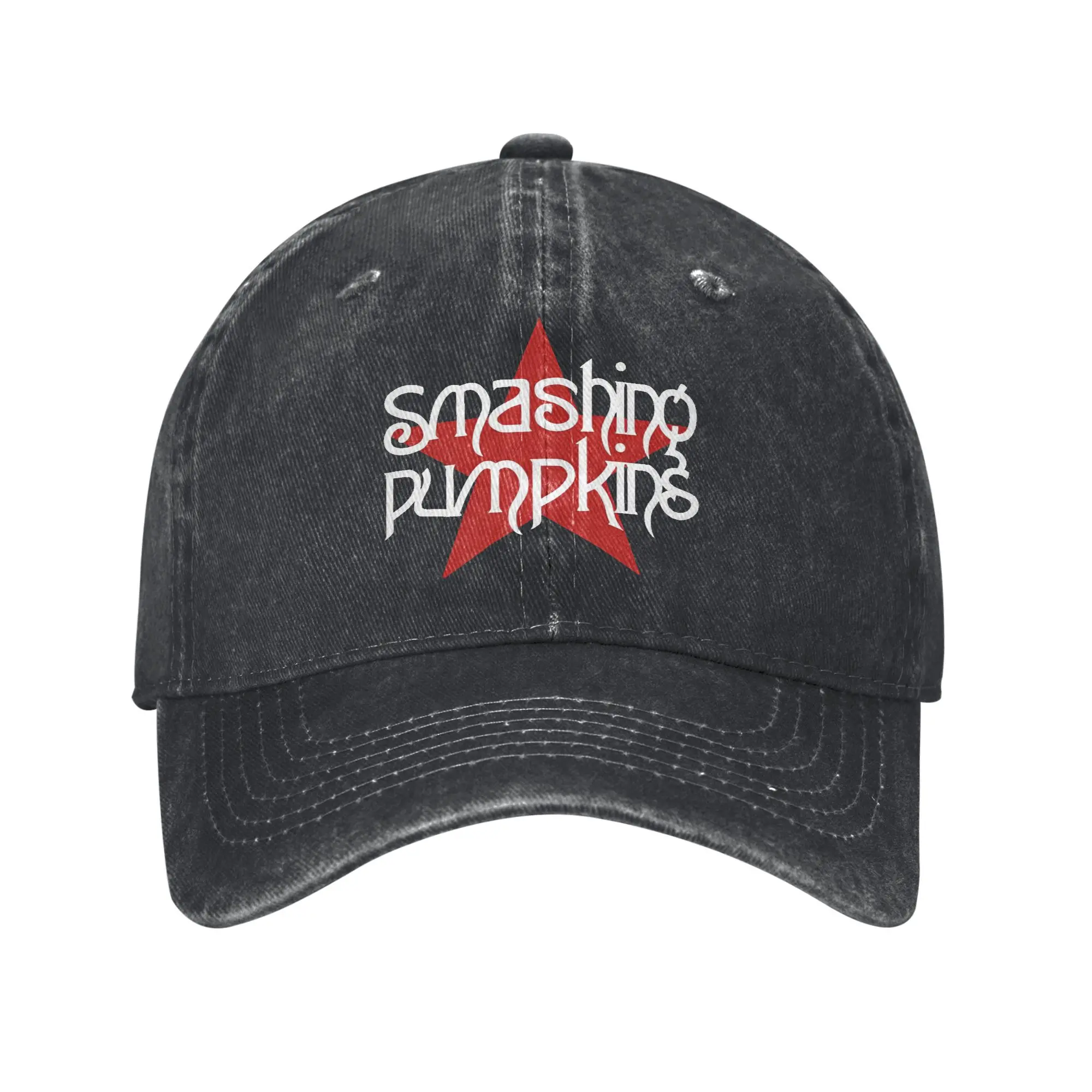 Unisex Smashing Pumpkins Rock Band Print Hat Vintage Distressed Cotton  Baseball Cap Adjustable