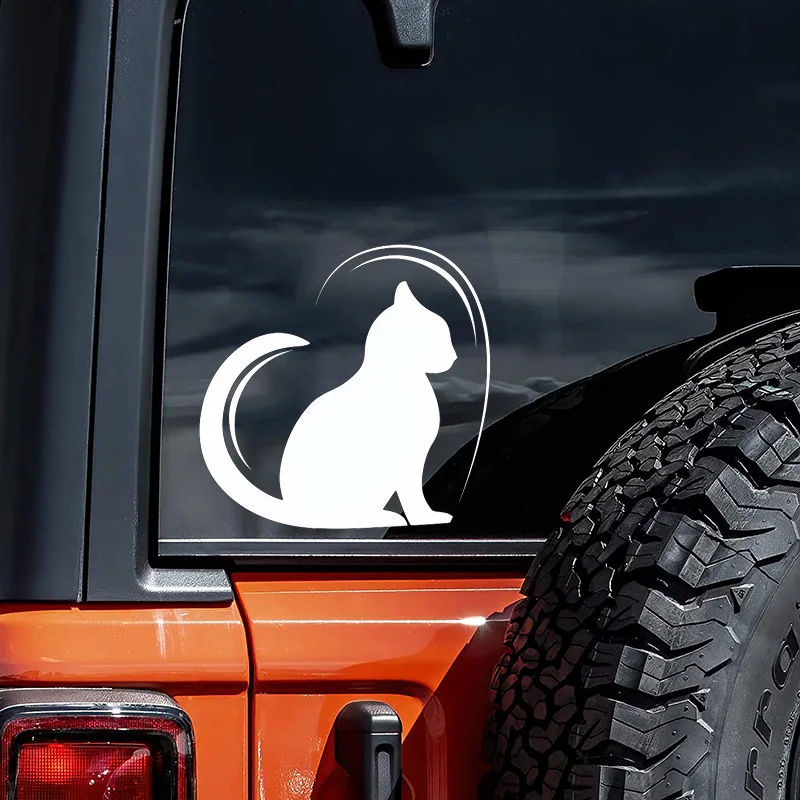 

Наклейка в форме кошачьего лица в форме сердца 14x13,5 см, прочная наклейка для окна автомобиля, ноутбука, грузовика, самоклеящаяся конструкция для домашних животных